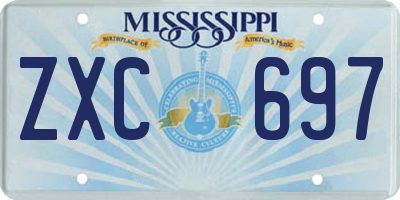 MS license plate ZXC697