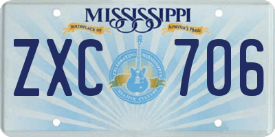 MS license plate ZXC706
