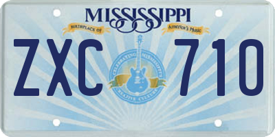 MS license plate ZXC710