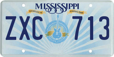 MS license plate ZXC713