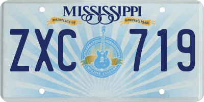 MS license plate ZXC719