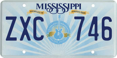 MS license plate ZXC746