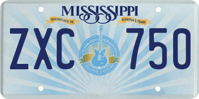 MS license plate ZXC750
