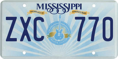 MS license plate ZXC770