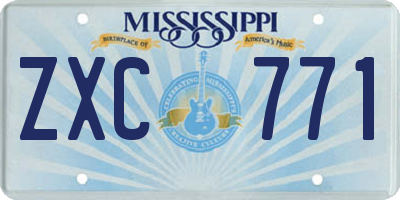 MS license plate ZXC771