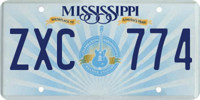 MS license plate ZXC774