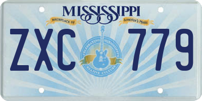 MS license plate ZXC779
