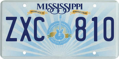 MS license plate ZXC810
