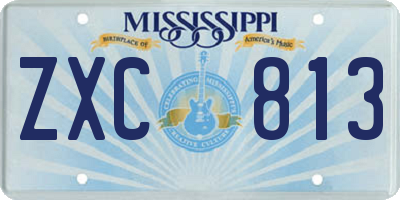 MS license plate ZXC813