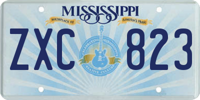 MS license plate ZXC823