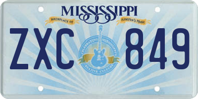 MS license plate ZXC849