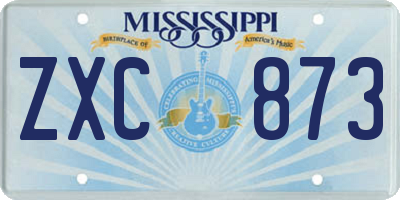 MS license plate ZXC873