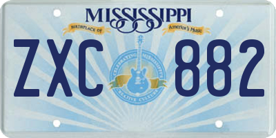 MS license plate ZXC882