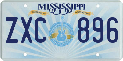 MS license plate ZXC896