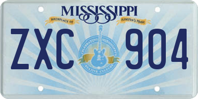 MS license plate ZXC904