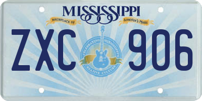 MS license plate ZXC906