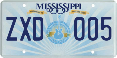MS license plate ZXD005