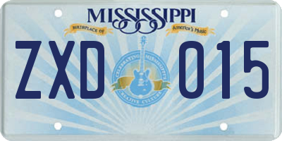 MS license plate ZXD015