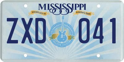 MS license plate ZXD041