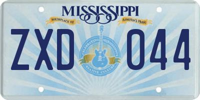 MS license plate ZXD044