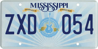 MS license plate ZXD054
