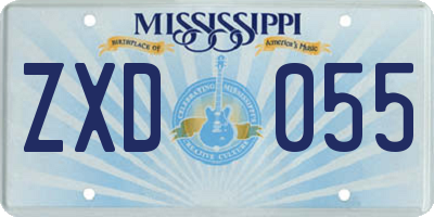 MS license plate ZXD055