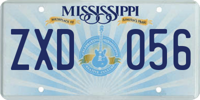 MS license plate ZXD056