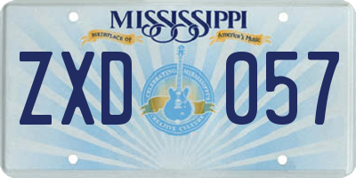 MS license plate ZXD057