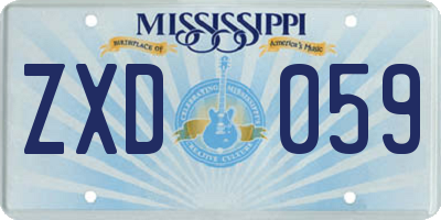 MS license plate ZXD059