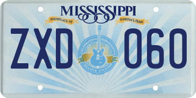 MS license plate ZXD060