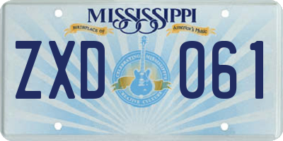 MS license plate ZXD061