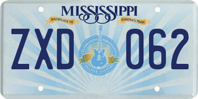MS license plate ZXD062
