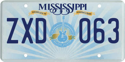 MS license plate ZXD063