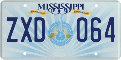 MS license plate ZXD064