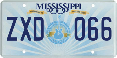 MS license plate ZXD066