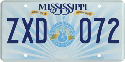 MS license plate ZXD072