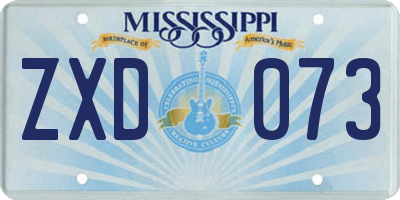 MS license plate ZXD073