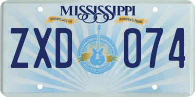 MS license plate ZXD074