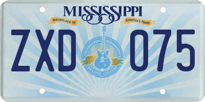 MS license plate ZXD075