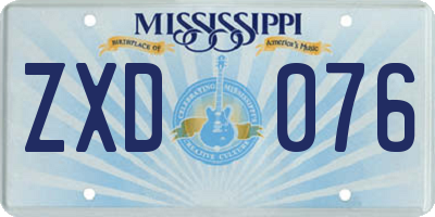 MS license plate ZXD076
