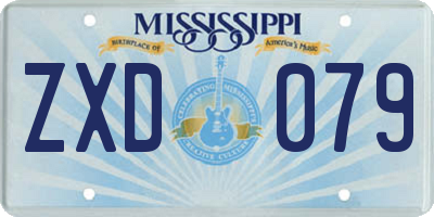 MS license plate ZXD079