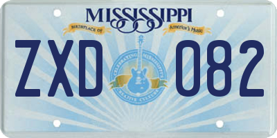 MS license plate ZXD082