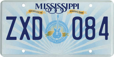 MS license plate ZXD084