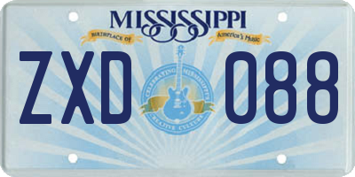 MS license plate ZXD088