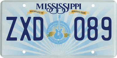 MS license plate ZXD089