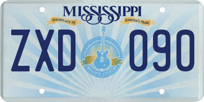 MS license plate ZXD090