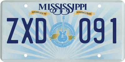 MS license plate ZXD091