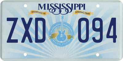 MS license plate ZXD094