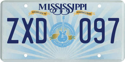 MS license plate ZXD097