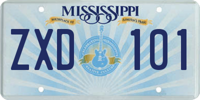 MS license plate ZXD101